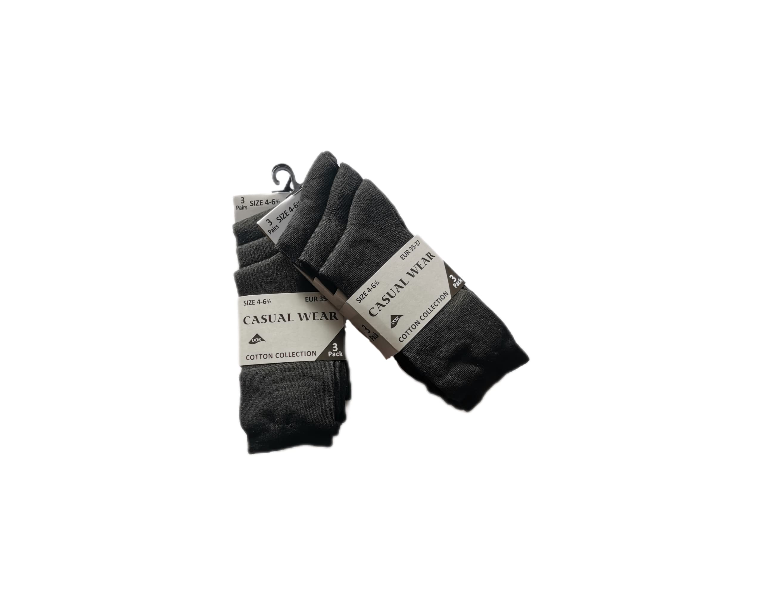 Womens Black Socks Ladies Ankle Socks 6 Pairs Cotton Rich Sports Socks