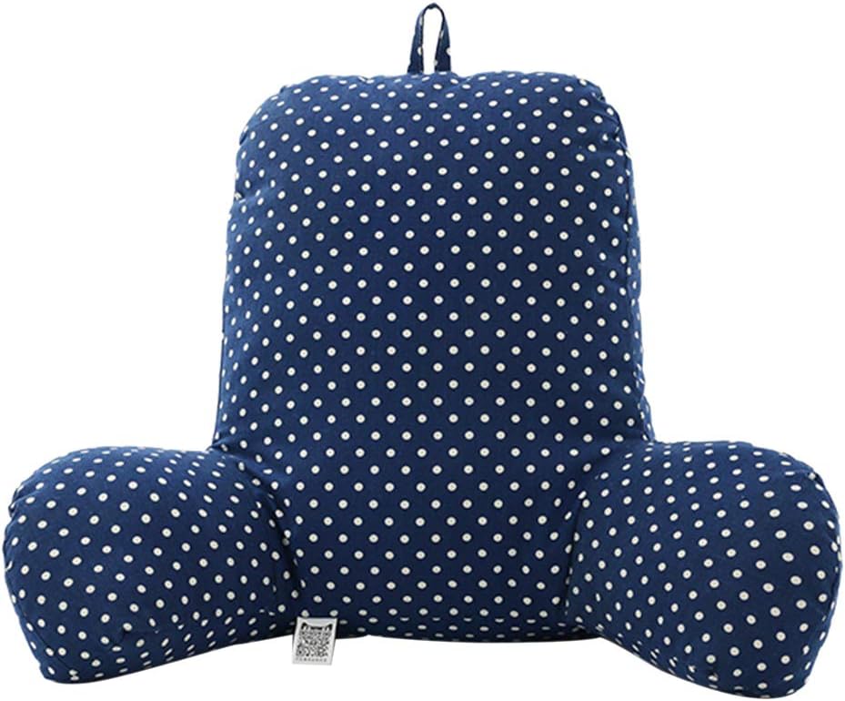 F Fityle Comfy Reading Pillow Bedrest Chair Sofa Bed Support of Lumbar & Back, Feather Velvet Filled for Breathable Comfortable - Blue Point : Home & Kitchen