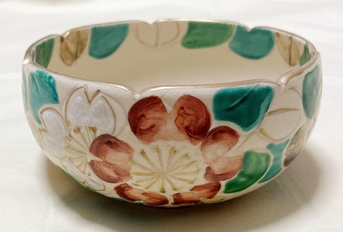 【未使用】京焼/清水焼 京都 平安吉兆 青華着彩戌三友図 茶碗6客 干支/戌年 未使用】京焼/清水焼 京都 平安吉兆 青華着彩戌三友図 茶碗