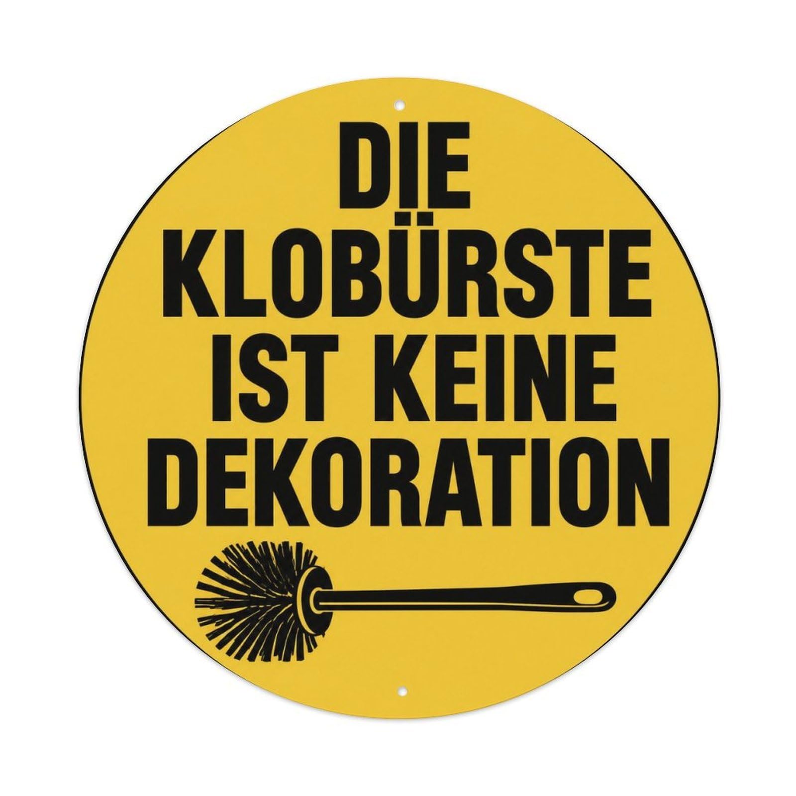 Olyhtr 8X8inch Classic Style Toilet Brush Humor German Restroom Rustic Badge Classic Metal Tin Sign