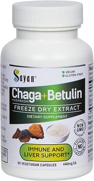 Sayan Siberian Chaga Mushroom Extract with Betulin 90 Capsules/440mg ea