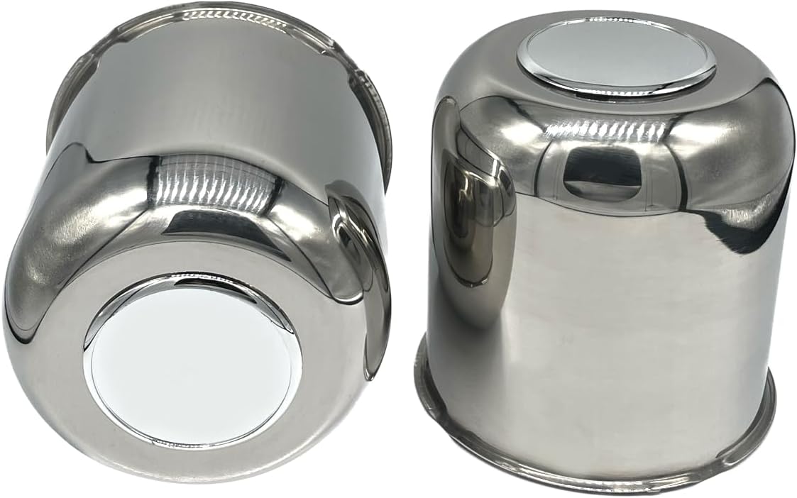 4 Pack 4.25 Inch Center Caps Push Through for Trailer Truck RV Wheel Rims 4.25" Center Bore Chrome Stainless Steel