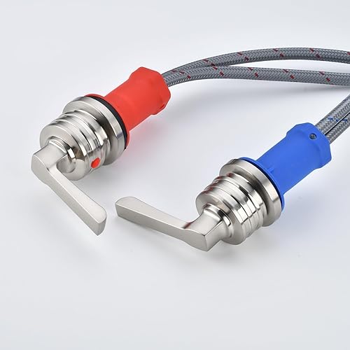 Miniatura 6 de Grifos de baño en cascada para fregadero de 3 agujeros, grifo de baño de níquel cepillado de 2 manijas con válvula, grifo de baño de níquel