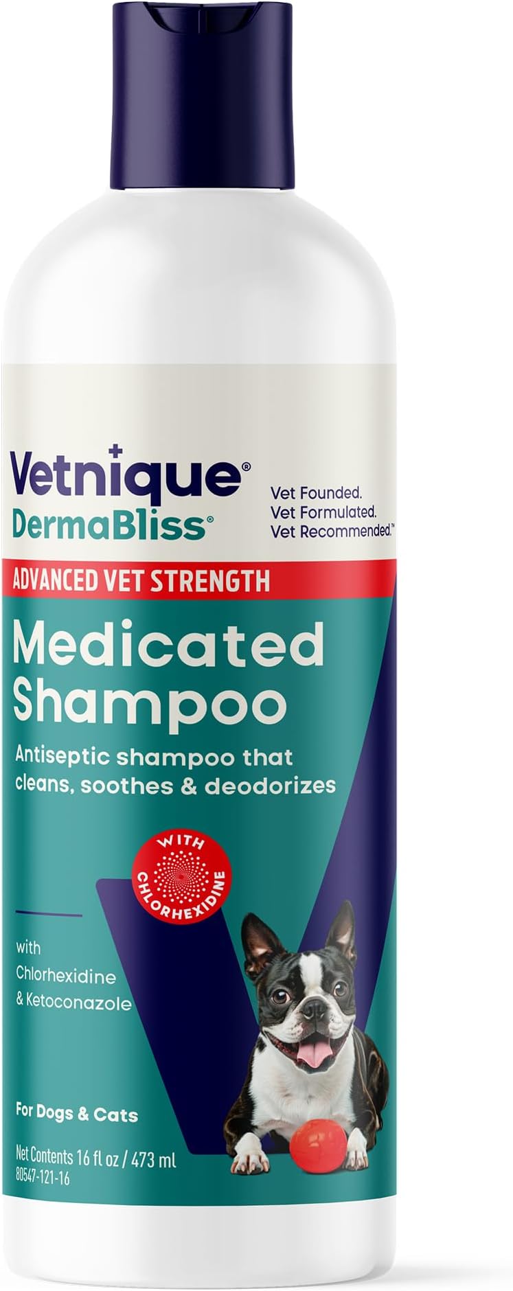 Dermabliss Chlorhexidine for Dogs Skin Health - Antibacterial Medicated Dog Shampoo - for Skin Infections & Irritation, Hot Spots & Redness Relief (Medicated Shampoo, 16oz)