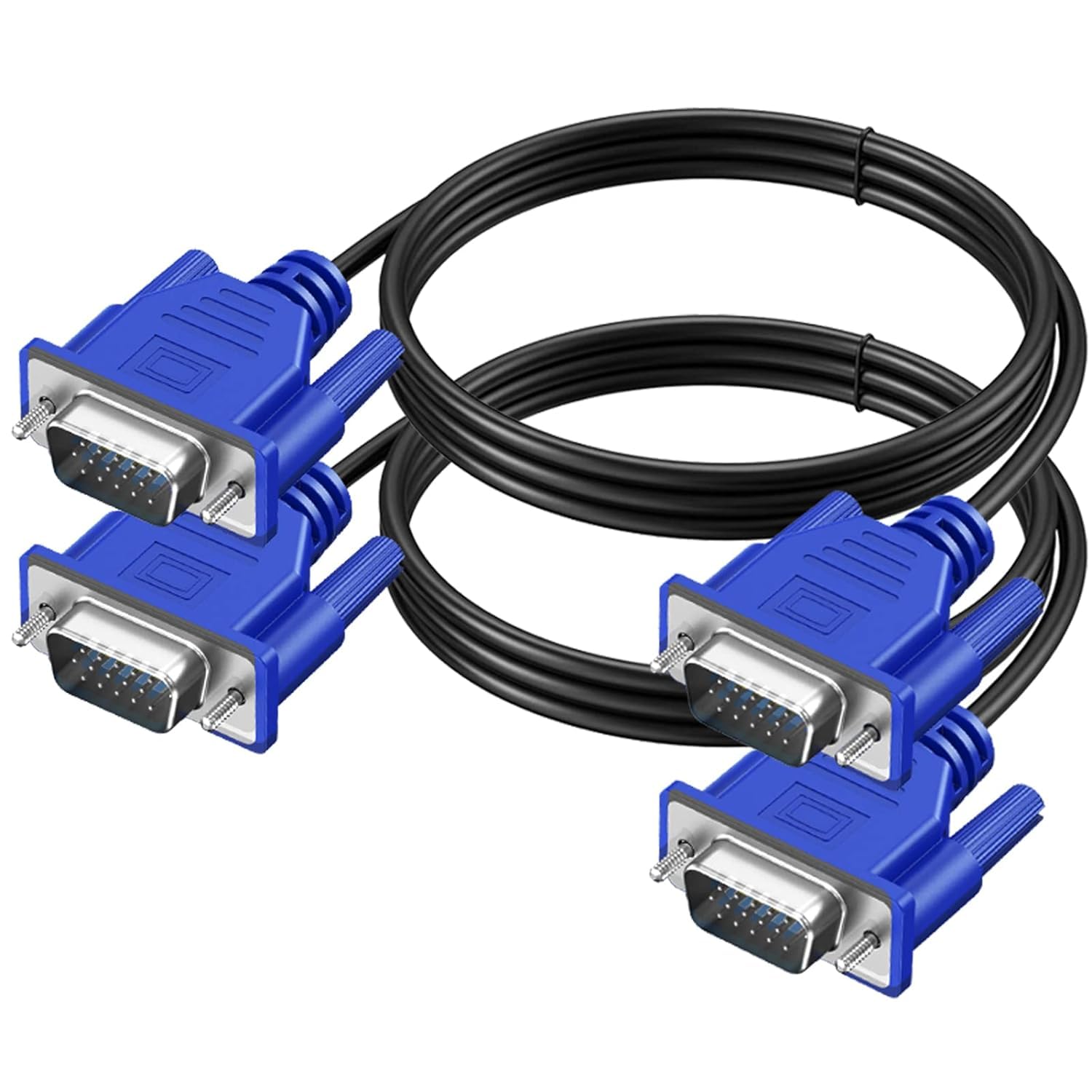 WiredCom® VGA Computer Monitor Cable, VGA Male to Male Cord 1080P Full HD High Resolution for Monitor TV Computer Projector-Blue (Pack of 2) (B0CX1X57G7) Amazon Price History, Amazon Price Tracker