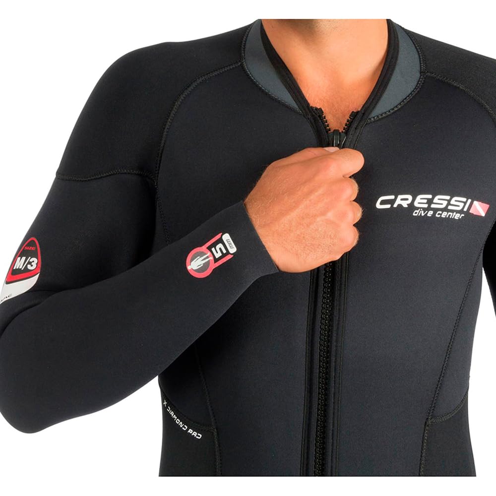 Cressi Endurance Man Monopiece Wetsuit 5 mm, Muta Monopezzo senza Cappuccio, Zip Sternale, Neoprene 5 mm Uomo