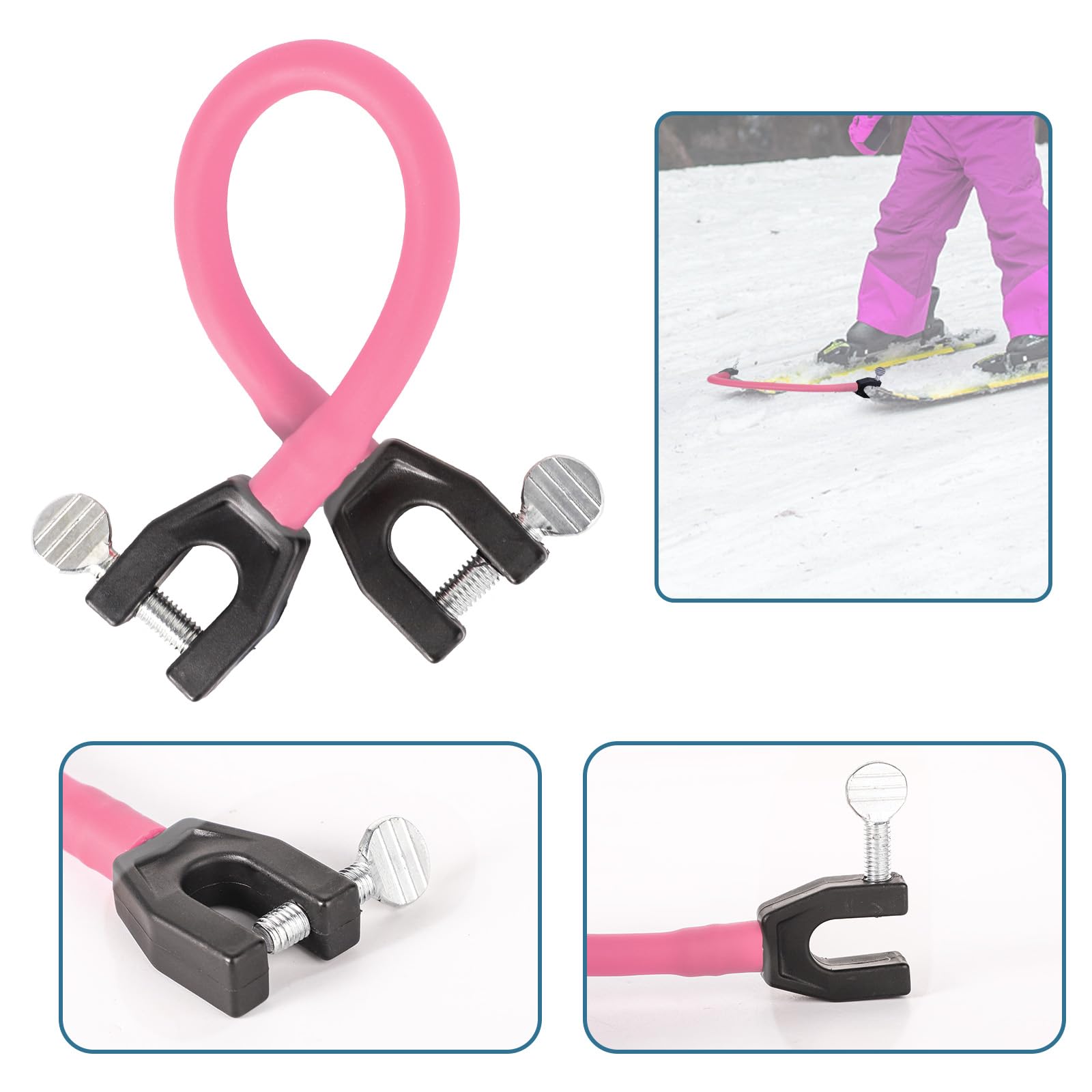 Connecteur de Pointe de Ski avec Entretoises pour Enfants Accessoires de Snowboard Rose Bleu