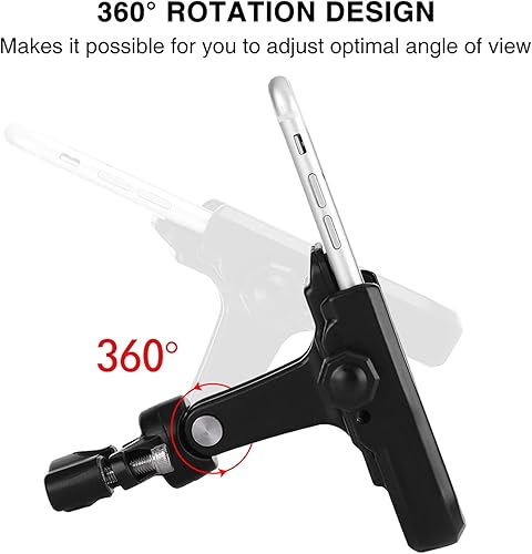 Miniatura 5 de Keenso Soporte de teléfono celular para motocicleta, soporte universal ajustable para manillar para teléfono móvil de 4 a 6 pulgadas, color negro