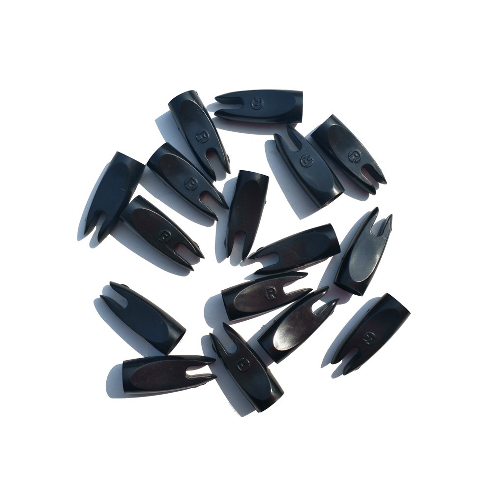 SHARROW 50pcs Archery Arrow Nocks 1/4 9/32 Inch Replacement Nock for Bamboo Wooden Arrows Outdoor Hunting (Black, 9/32)