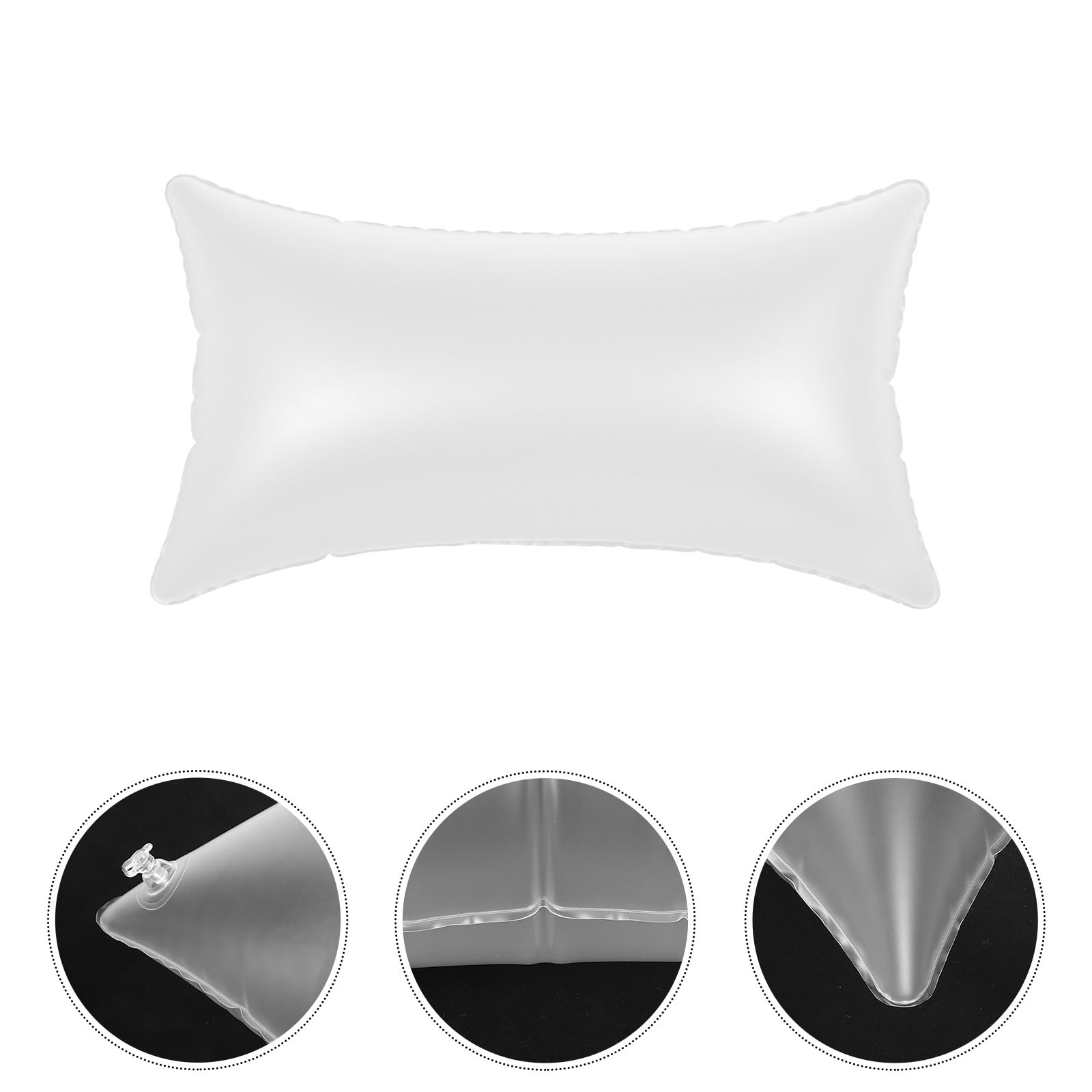 Cuscino Gonfiabile da Campeggio in Pvc Leggero, Supporto Testa e Vita | Design Trasparente, Pieghevole e Portatile, Adatto per Giardino e Cucina, per Riposo e Sostegno Quotidiano