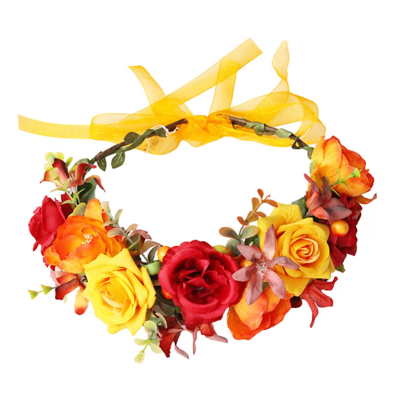 MAGICLULU 2 Piezas Cintas Para El Pelo De Fiesta Sombreros De Fotografía Flor Rosa Guirnalda De Flores Diadema De Boda Tiara Víspera De Todos Novia Accesorios Para El Cabello