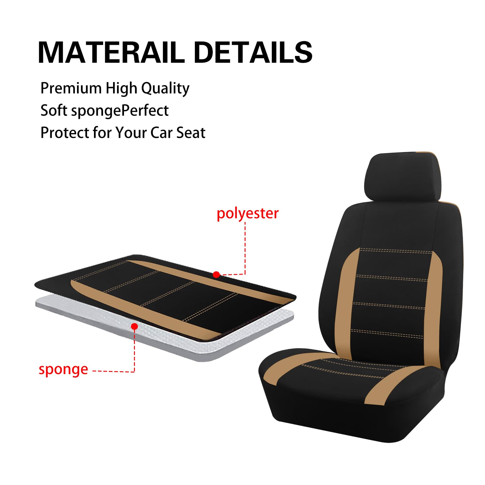 Coprisedili per auto per VW Tiguan Limited 2015-2019, Set fodere protezione sedili poliestere, Accessori Auto Interno Lavabile（5 pcs Copri sedili anteriori e posteriori）