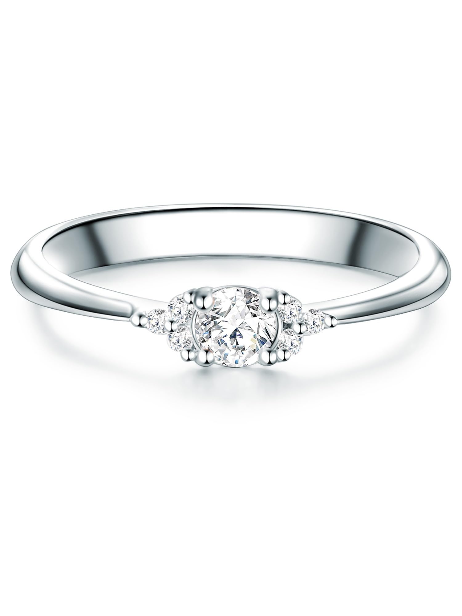 Trilani Anello A Verretta Donna In Argento Sterling 925 Con Cuori E Zirconia – Rodiato