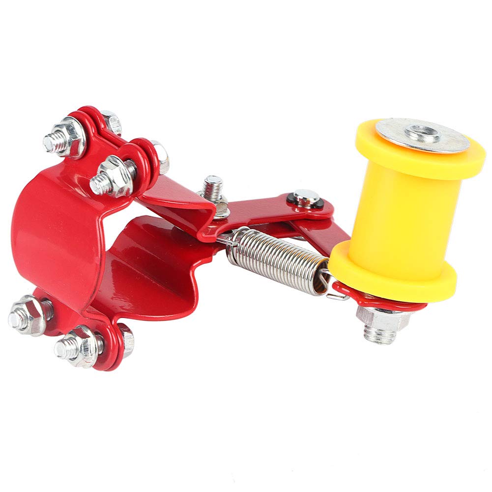 Acouto Perno de Ajuste de Cadena de Motocicleta Universal Tensor de Cadena de Motocicleta Redondo de Hierro y Plástico Negro Ajuste de Holgura de Automática de Rueda de 3,3 Cm para la Mayoría de