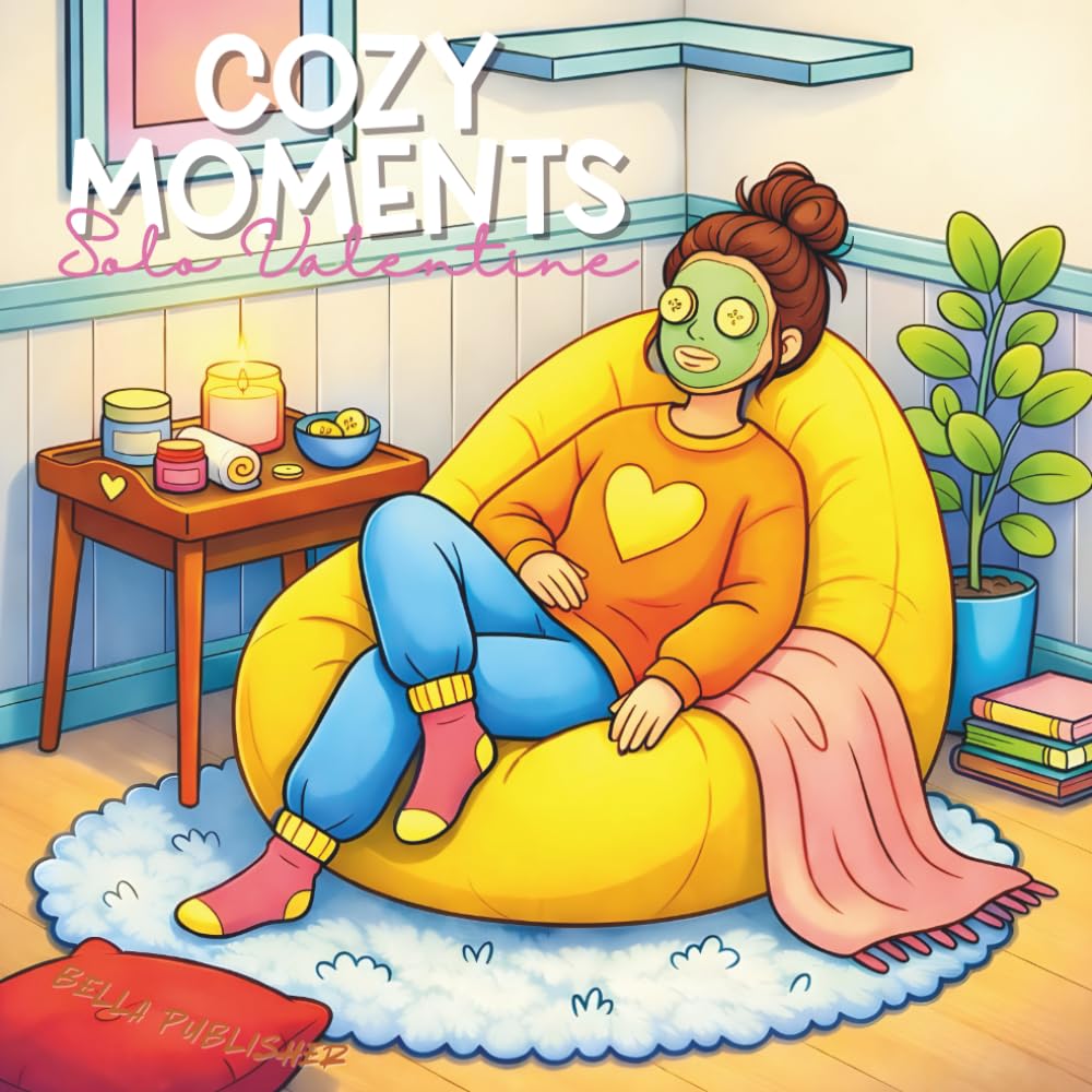 Solo Valentine, Cozy Moments: A Relaxing Coloring Book of Solitude, Comfort, and Self-Love (Cozy Moments: Simple Bold Lined)