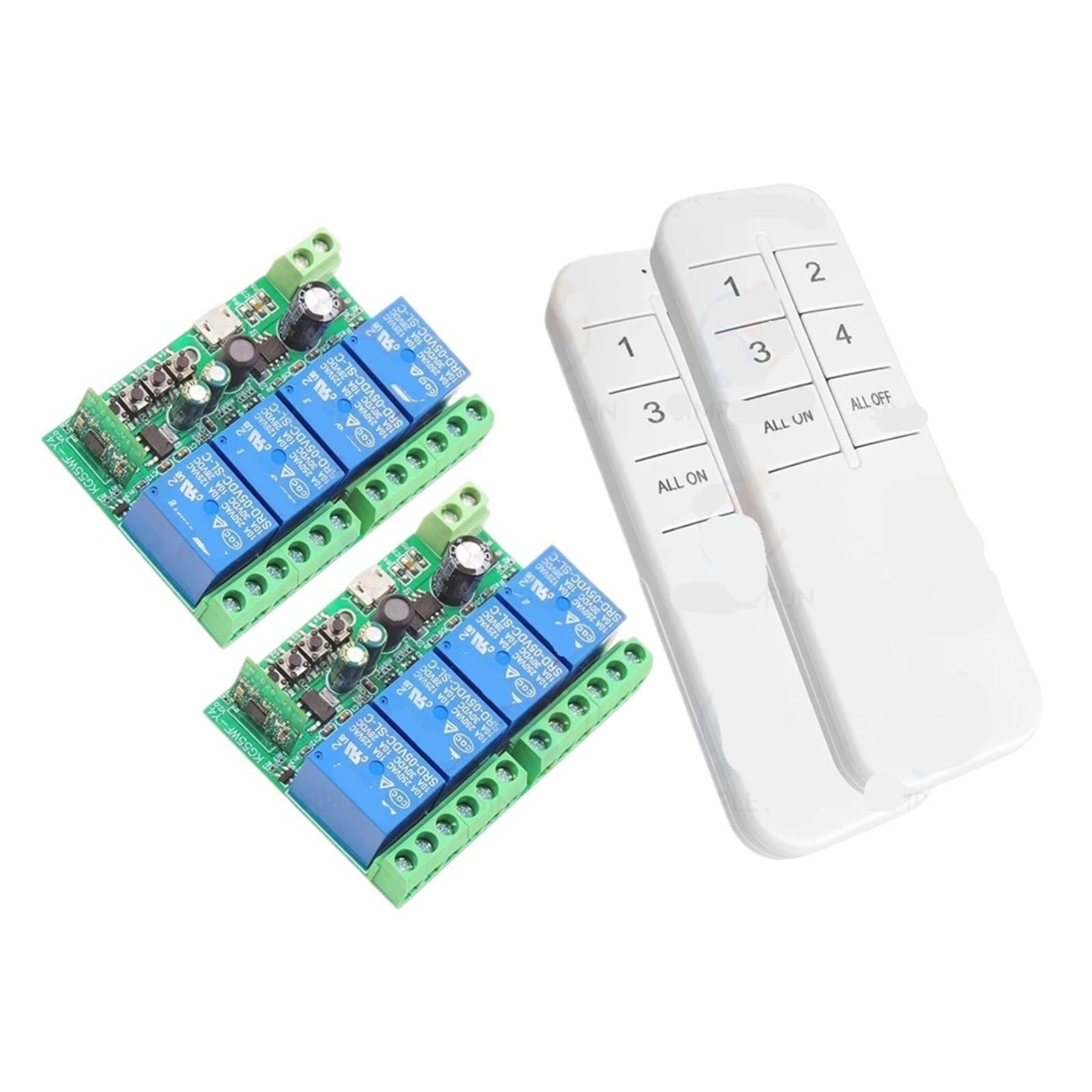 Interrupteur à télécommande 4 canaux DC 12V-48V avec 2 récepteurs et 2 télécommandes pour projets DIY - 2