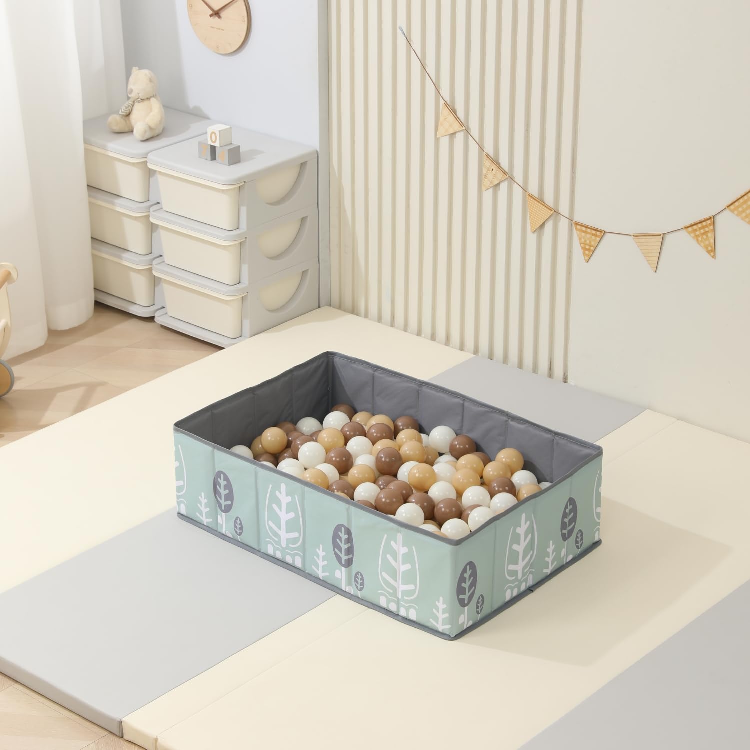 RUGUIES- Ball Pit for Baby and children under 3 years old- Rectangular Ball Pool- Kids' Ball Pits- Portable and Folding- For indoor and Outdoor- Waterproof- (balls not included) - Image 2