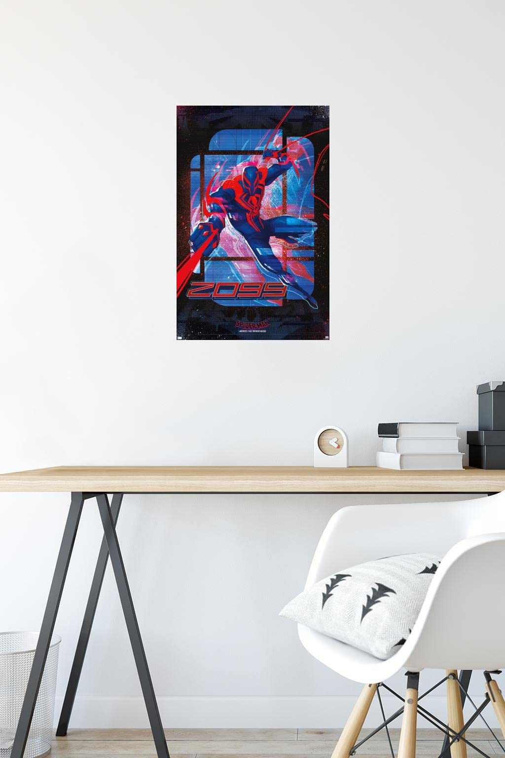 Trends International Marvel Spider-Man: Across the Spider-Verse - Spider-Man 2099 Wall Poster, 14.72" x 22.37", Premium Poster & Mount Bundle