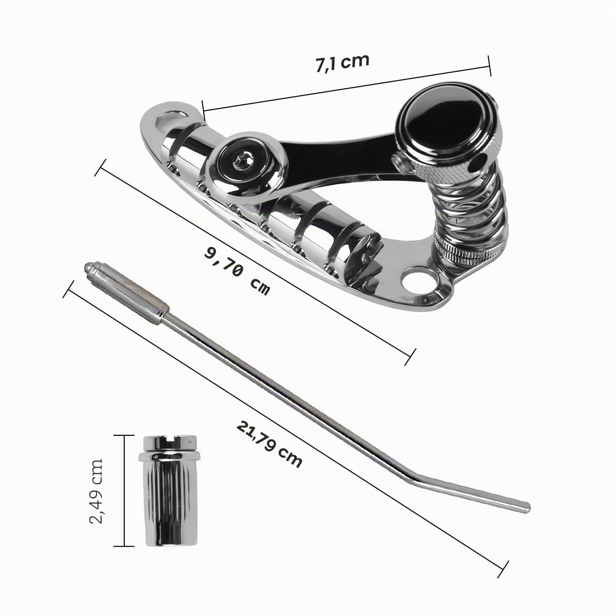 Puente de trémolo para Guitarra, Cordal, Puente de vibrato, Piezas de Puente, Barra de Tope para Guitarra eléctrica LP SG TM85 (Plata)