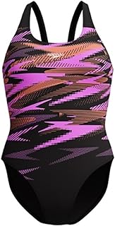 HyperBoom Placement Muscleback - Bañador para mujer, color negro y rosa eléctrico