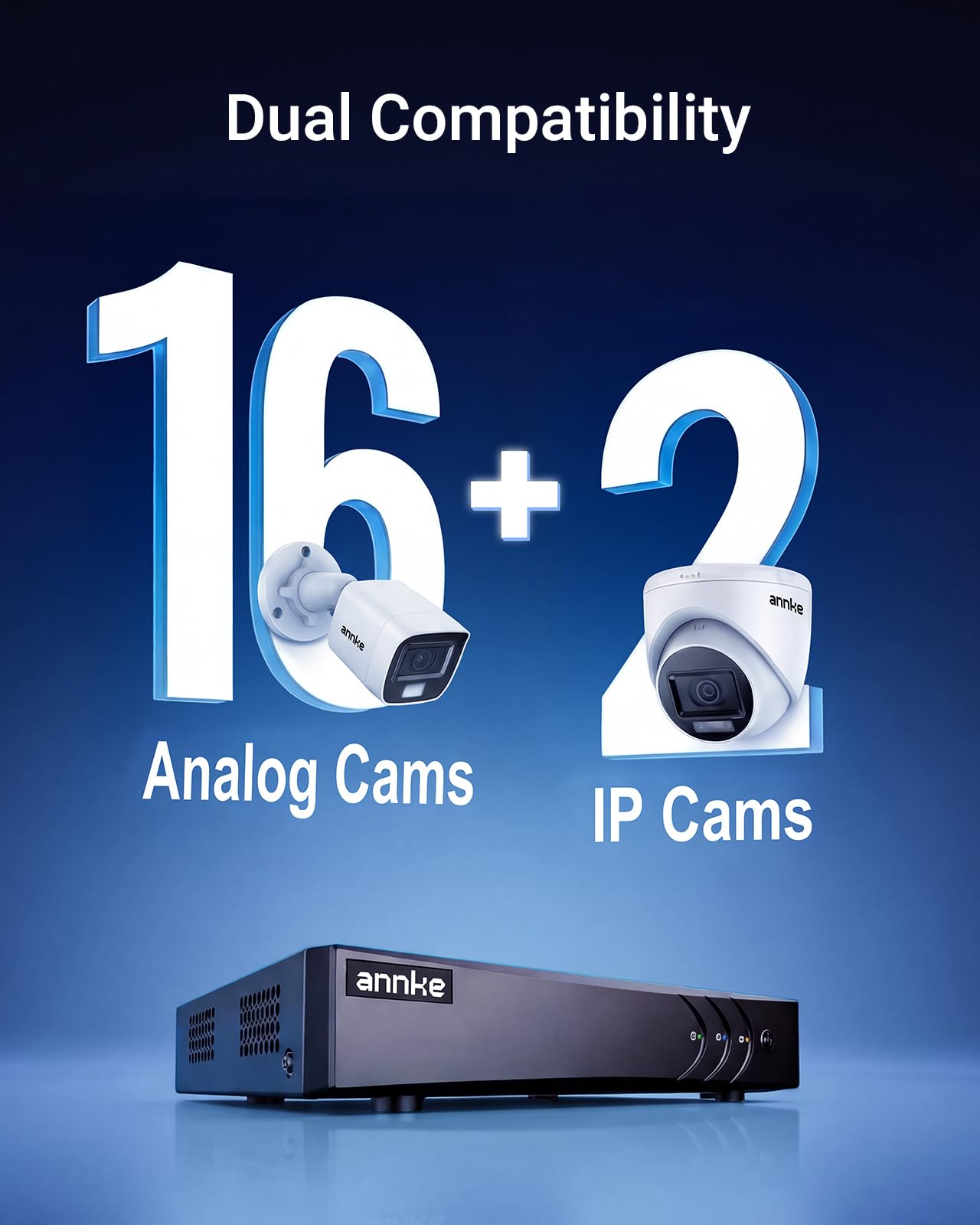ANNKE DVR 16 canales 5MP CCTV Digital Video Recorder H.265 + HDMI DVR con disco duro de 2TB Vigilancia en tiempo real Sistema de seguridad para el hogar