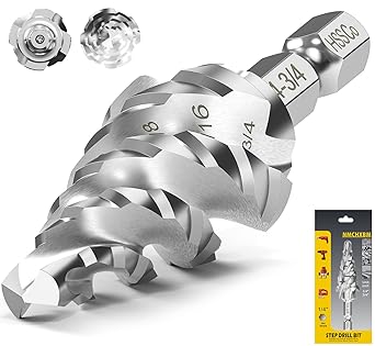 Four Spiral Flute Cobalt Step Drill Bit (1/4