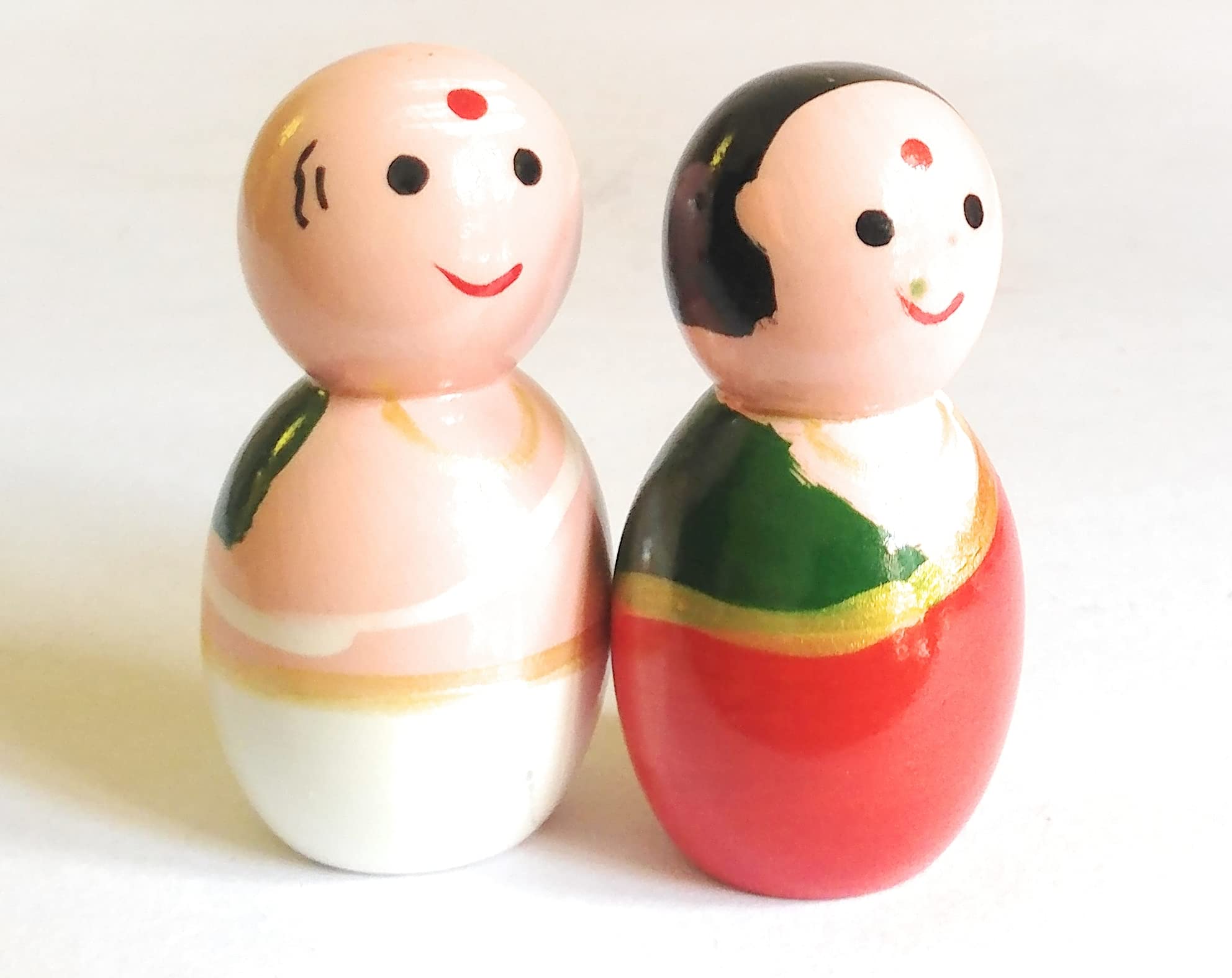 Crafts India® Handcrafted channapatna Wooden Belur Brahmin Couple , peg Dolls / Toys for Cake , navathri gombe Decoration- Mr & Mrs Garudachari - 8 cms (B09RJ8YPXR) Amazon Price History, Amazon Price Tracker