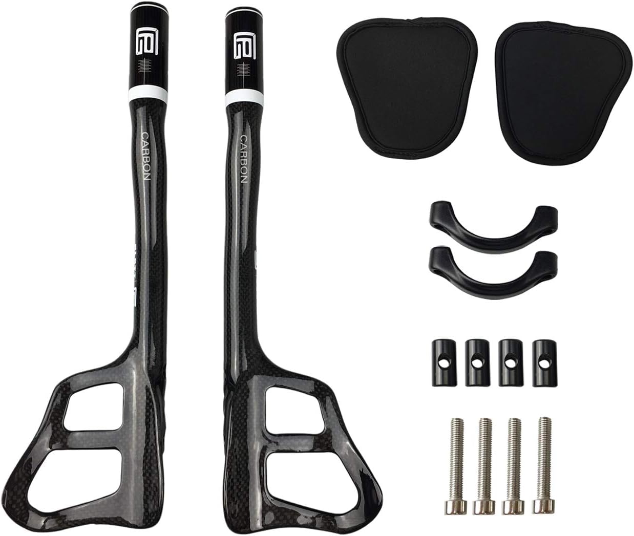 PLATT Manubrio per bicicletta 31,8, manubrio in carbonio da corsa/triathlon, manubrio aerobar, 3K, lucido