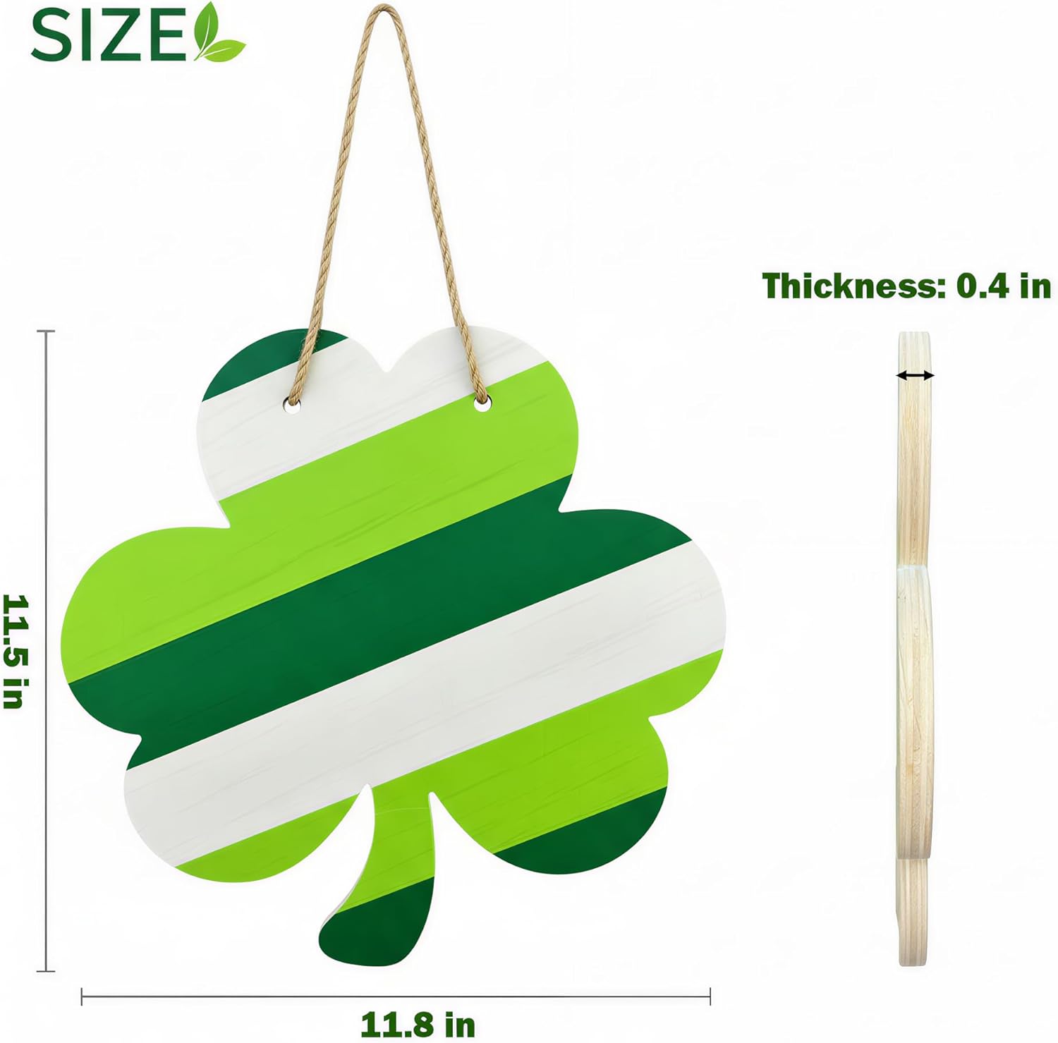 St Patricks Day Door Decorations, Wooden Shamrock Door Hanger for Saint Patrick's Day Decor, St Patricks Day Shamrock Hanging Sign Door Sign for Front Door Porch Wall