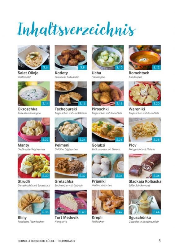 ThermoTasty Russisches Bündelset: 5 Kochbücher mit 100 original russischen Rezepten, russische Gerichte für den Thermomix® inkl. Schritt-für-Schritt Videoanleitungen & Sammelordner gratis