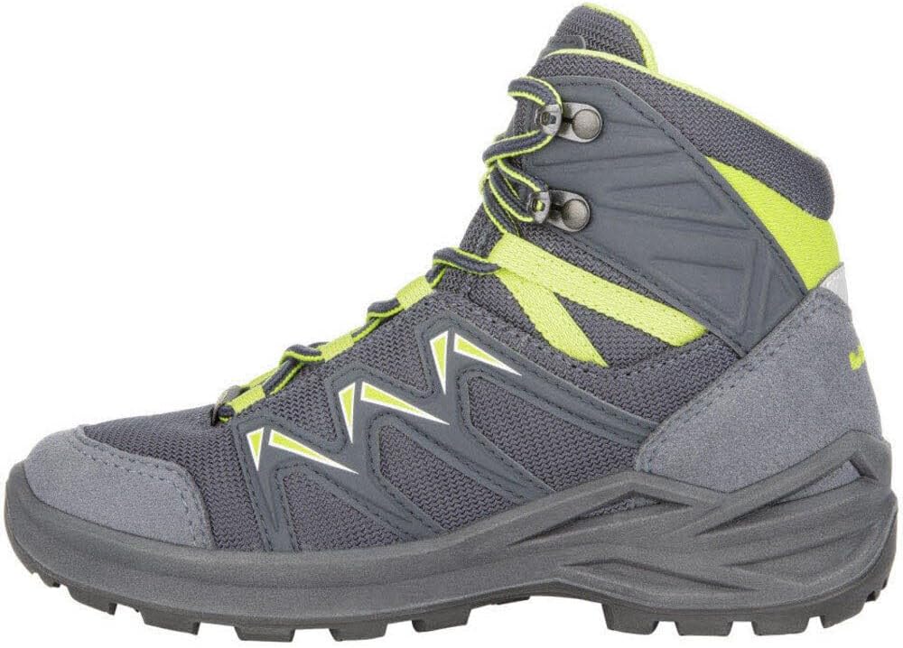 LOWA INNOX PRO GTX Mid Junior Boots Medium, Steel Blue Lime, 7.5 Little Kid