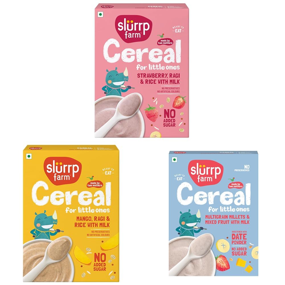 Slurrp Farm Cereal, No Added Sugar Instant Cereal and Multigrain Millets and Mixed Fruits with Milk | 200 g + 200 G + 200g-picture-23