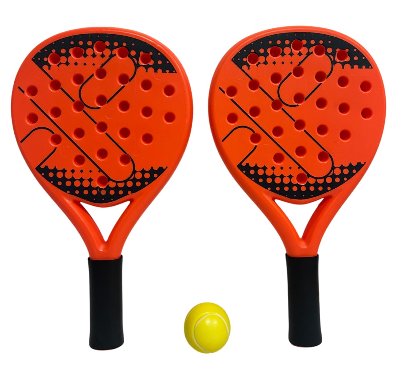 Racchette da Padel con Pallina Set 2 Racchette in Plastica cm 41 con Palla Racchettoni da Spiaggia con Pallina Padel Beach Tennis Pool Party Spiaggia Coppia Piscina Giardino