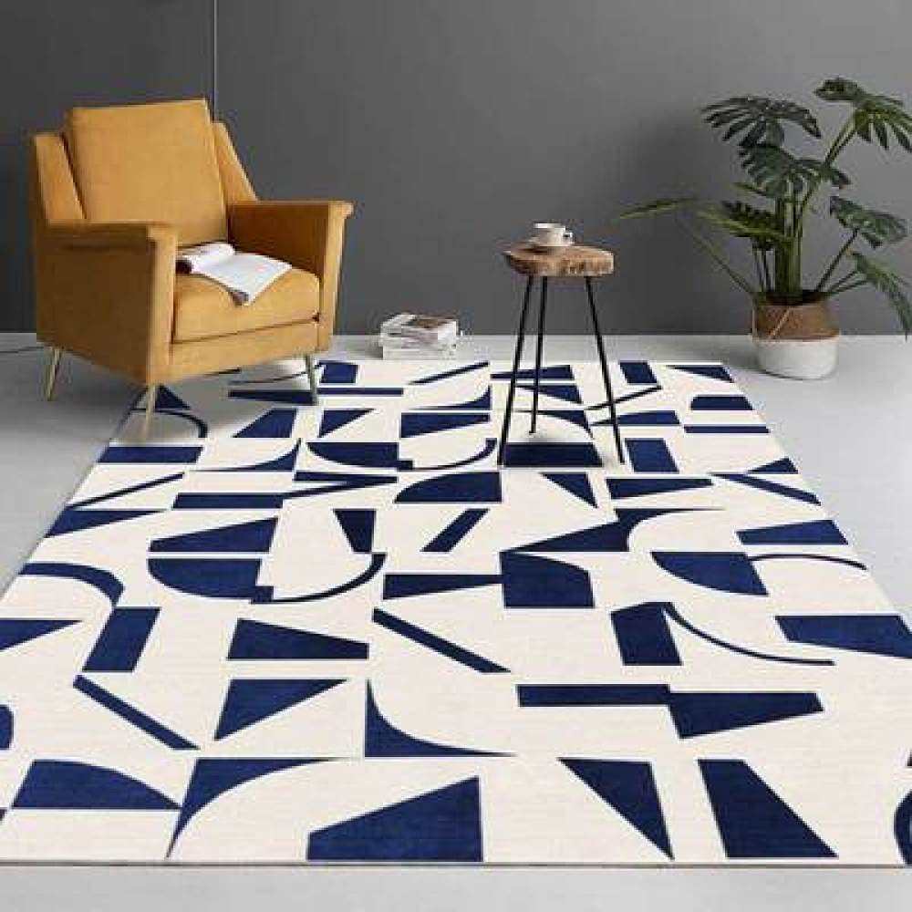 Dywany salon dywaniki proste geometryczne szwy niebieski i biały antypoślizgowy bardzo duży średni wystrój domu dywaniki podłogowe 140 x 200 cm