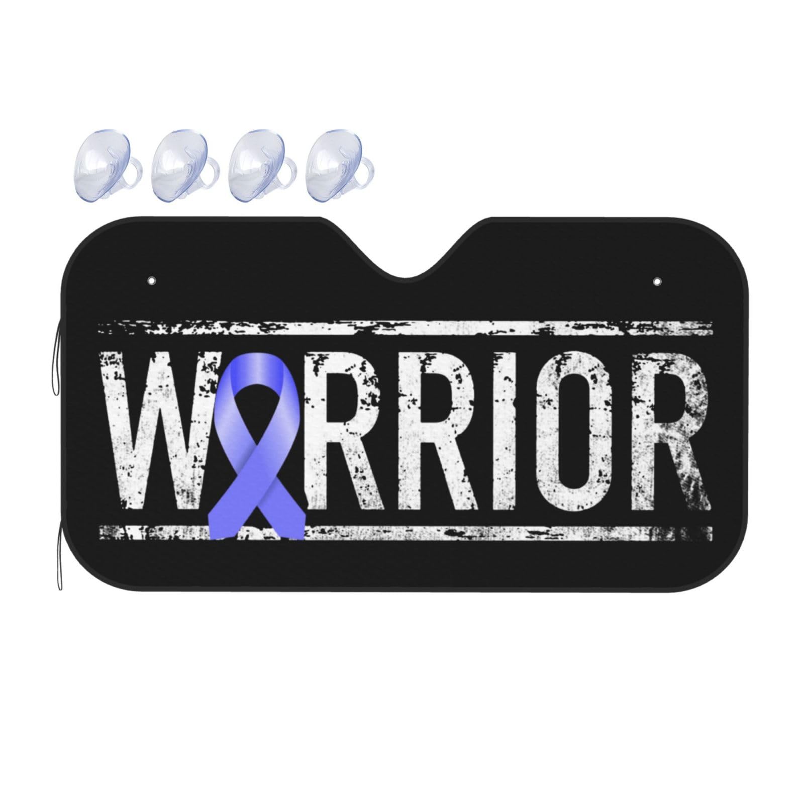 Stomach Cancer Warrior Aweareness Ribbon Foldable Car Windshield Sunshade Blocks Heat and Sun Glare Uv Rays