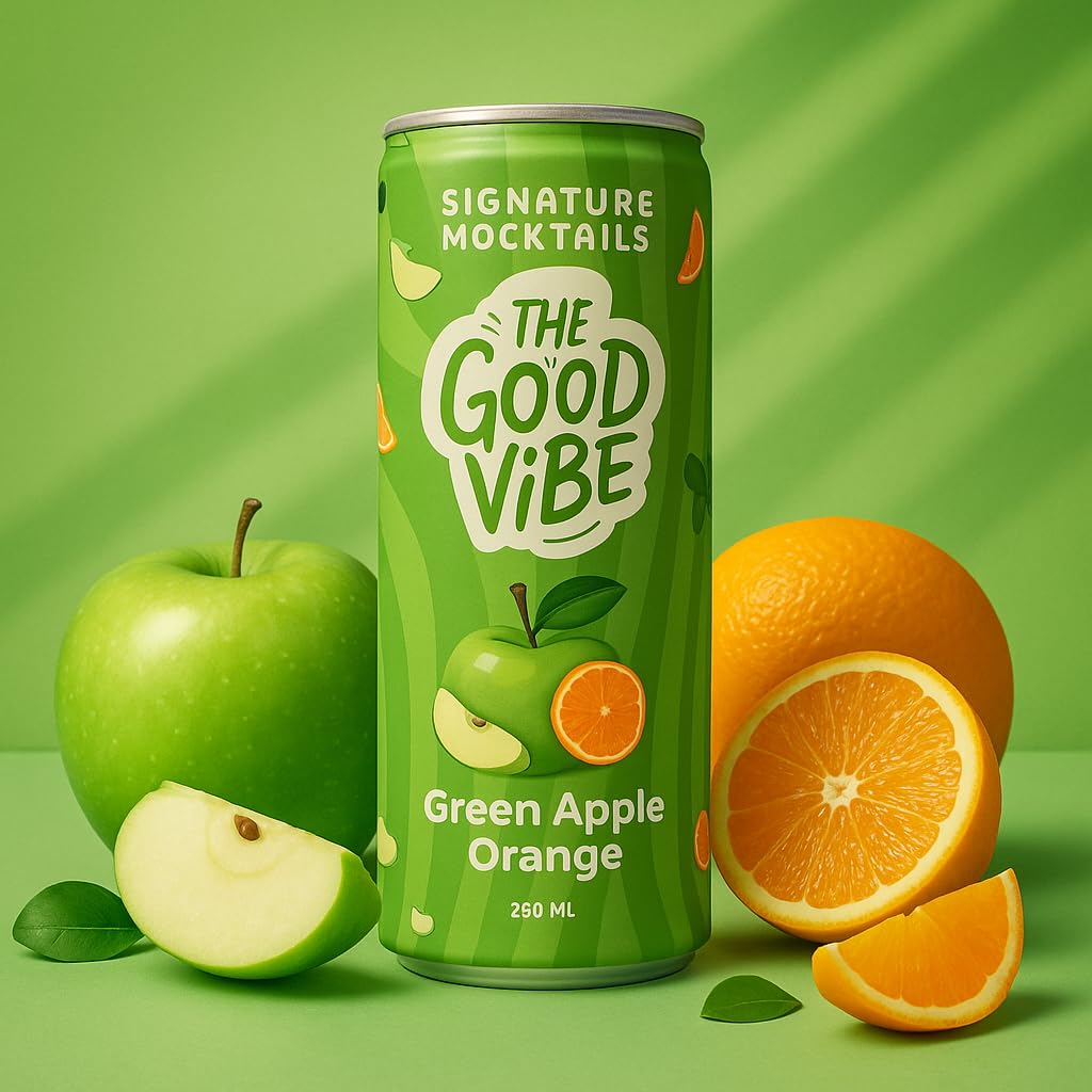 The Good Vibe Green Apple Orange Signature Mocktail | 250 ML | Pack Of 6 : Amazon.in: Grocery & Gourmet Foods The Good Vibe Green Apple Orange Signature Mocktail | 250 ML | Pack Of 6 : Amazon.in: Grocery & Gourmet Foods