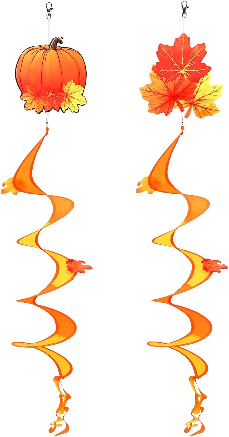 NOVWANG 2-Pack Fall Wind Spinners – Autumn Outdoor Decor for Home