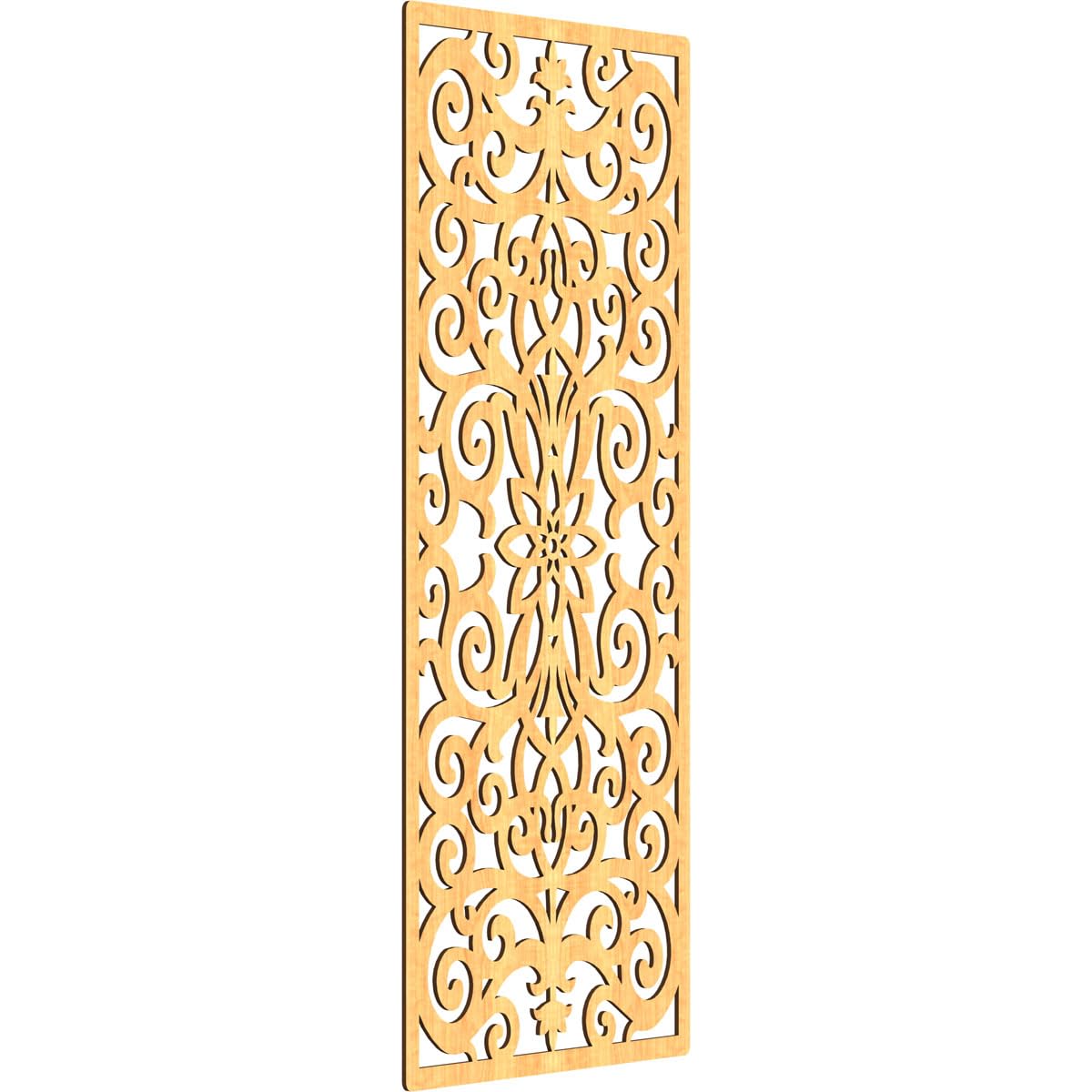 Buel Decorative Pierced Fretwork Wood Wall Panels, 27 3/8"W x 69 3/8"H x 3/8"T, Cherry