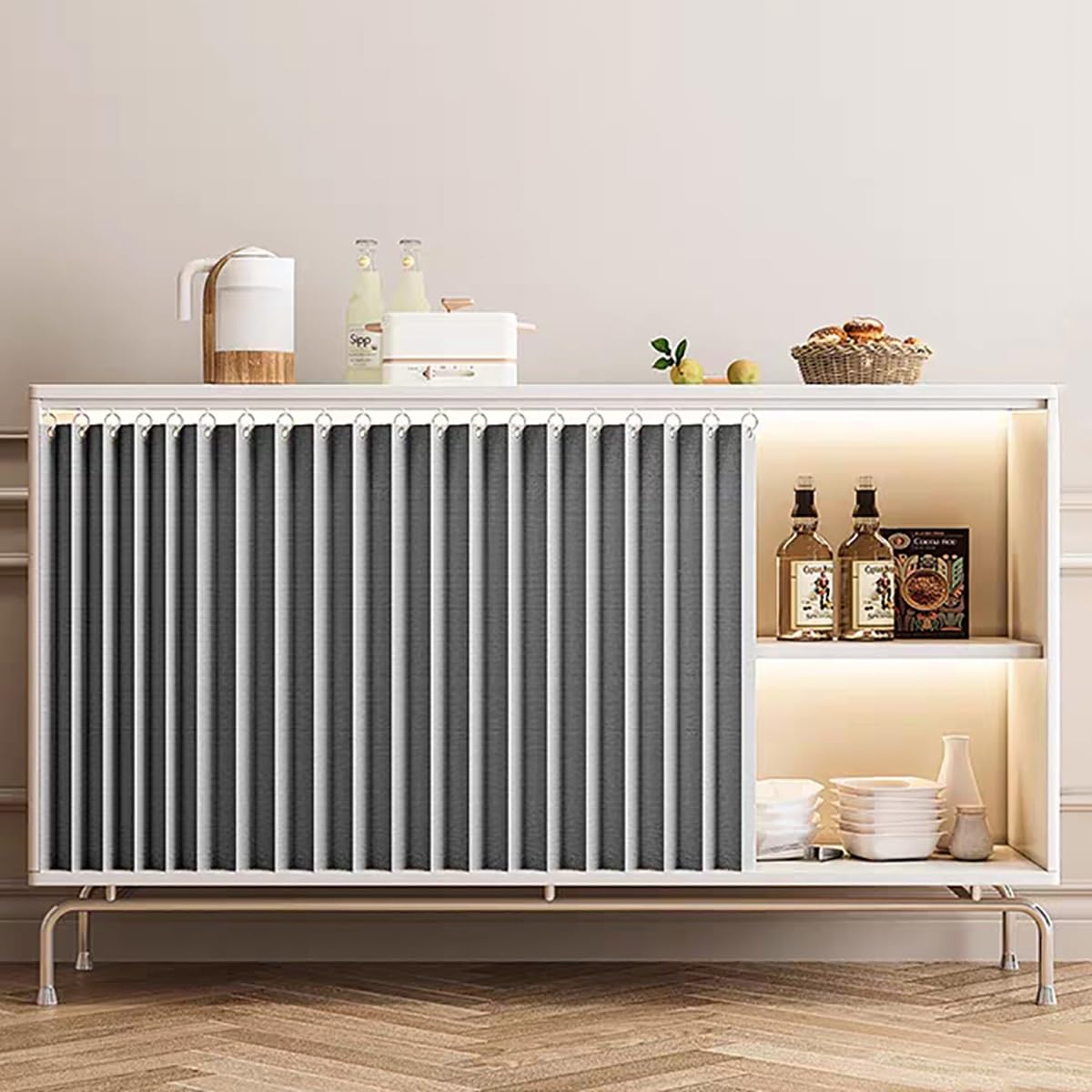 Organiseur de placard imperméable et anti-poussière – Tissu gris aspect lin 120 x 95 cm – Idéal pour les armoires et les solutions de rangement, l'organisation de la maison