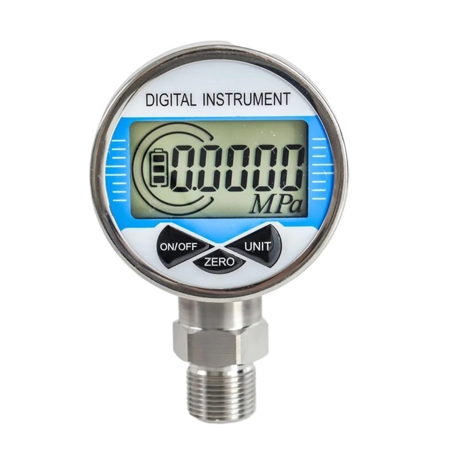 Manómetro digital, Precisión Digital pantalla de alta precisión presión positiva y negativa manómetro vacío 60mpa M20 * 1,5 NPT1/2(60mm,0-1.6Mpa)
