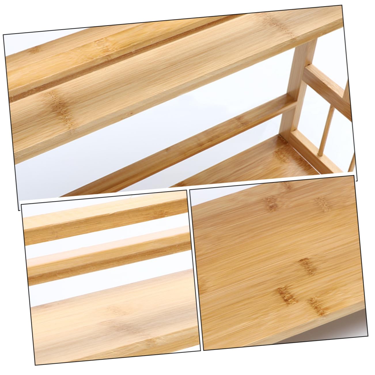 Mikikit Organizador de Especias de 2 Niveles que Ahorra Espacio de Bambú Beige, Estante Multifunción para Cocina Adecuado Lugar
