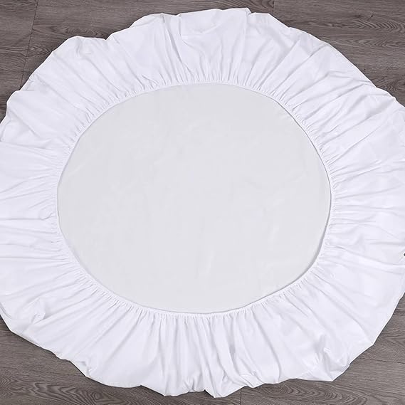 Beydodo Fitted Sheet with Deep Pocket, Bedsheets 80x200cm Solid White, Polyester Bed Fitted Sheet for Dorm