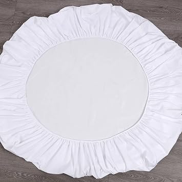 Beydodo Fitted Sheet with Deep Pocket, Bedsheets 80x200cm Solid White, Polyester Bed Fitted Sheet for Dorm