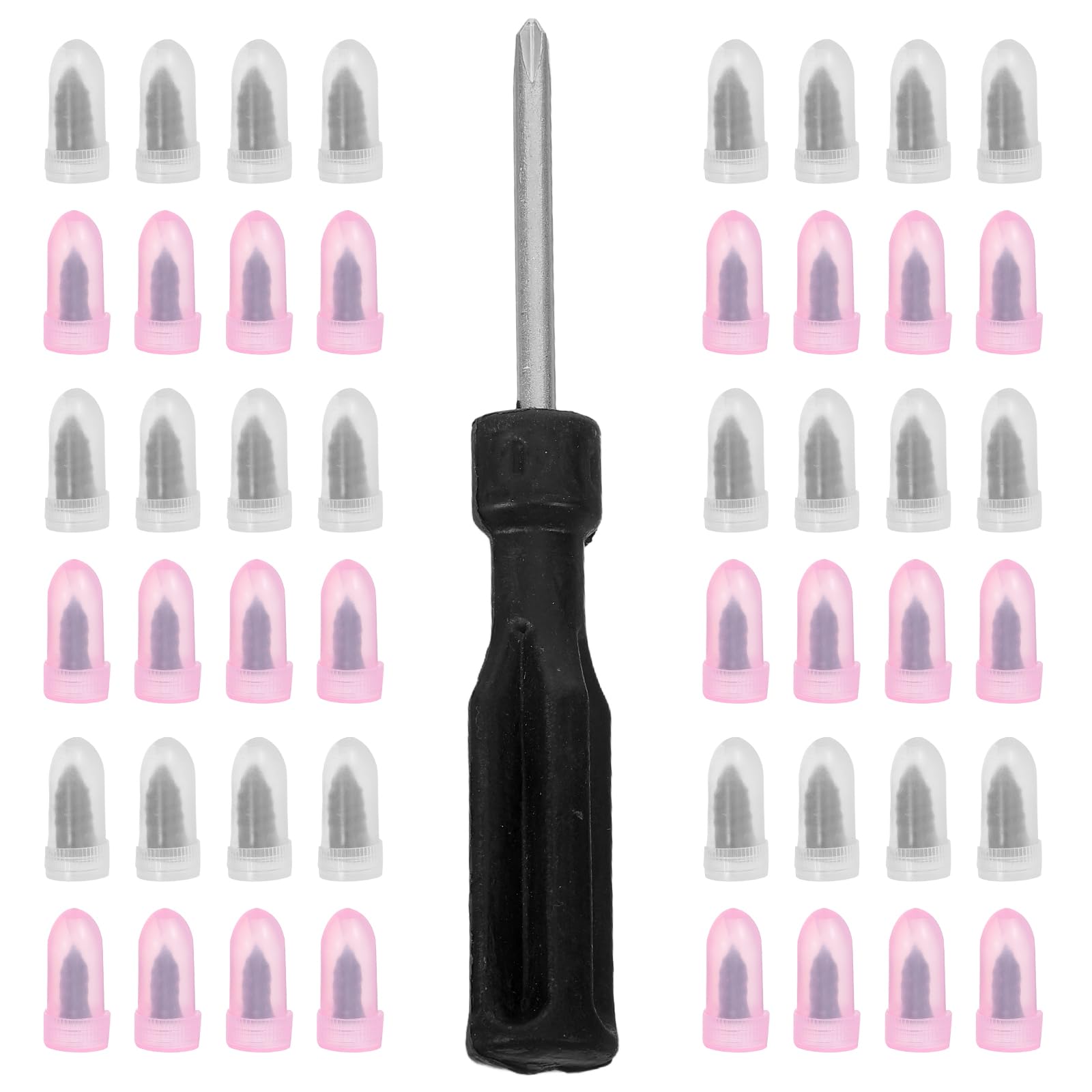 61 Piezas Kit de Tapones de Goma para Neumáticos y Clavos de Goma para Reparación de Neumáticos con Destornillador Manual para Coche y Bicicleta Reparación Rápida y Portátil en