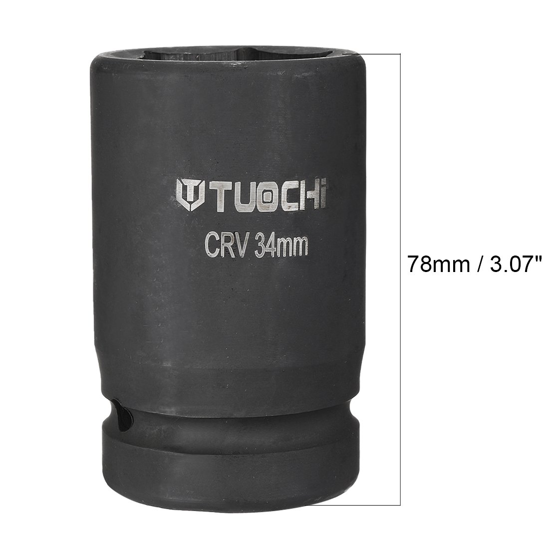 Uxcell Schlag-Stecknuss 1 Zoll Antrieb X 34 Mm Tiefe | 6-Kant, Chrom-Vanadium-Stahl, Metrisch | Für Schlagschrauber