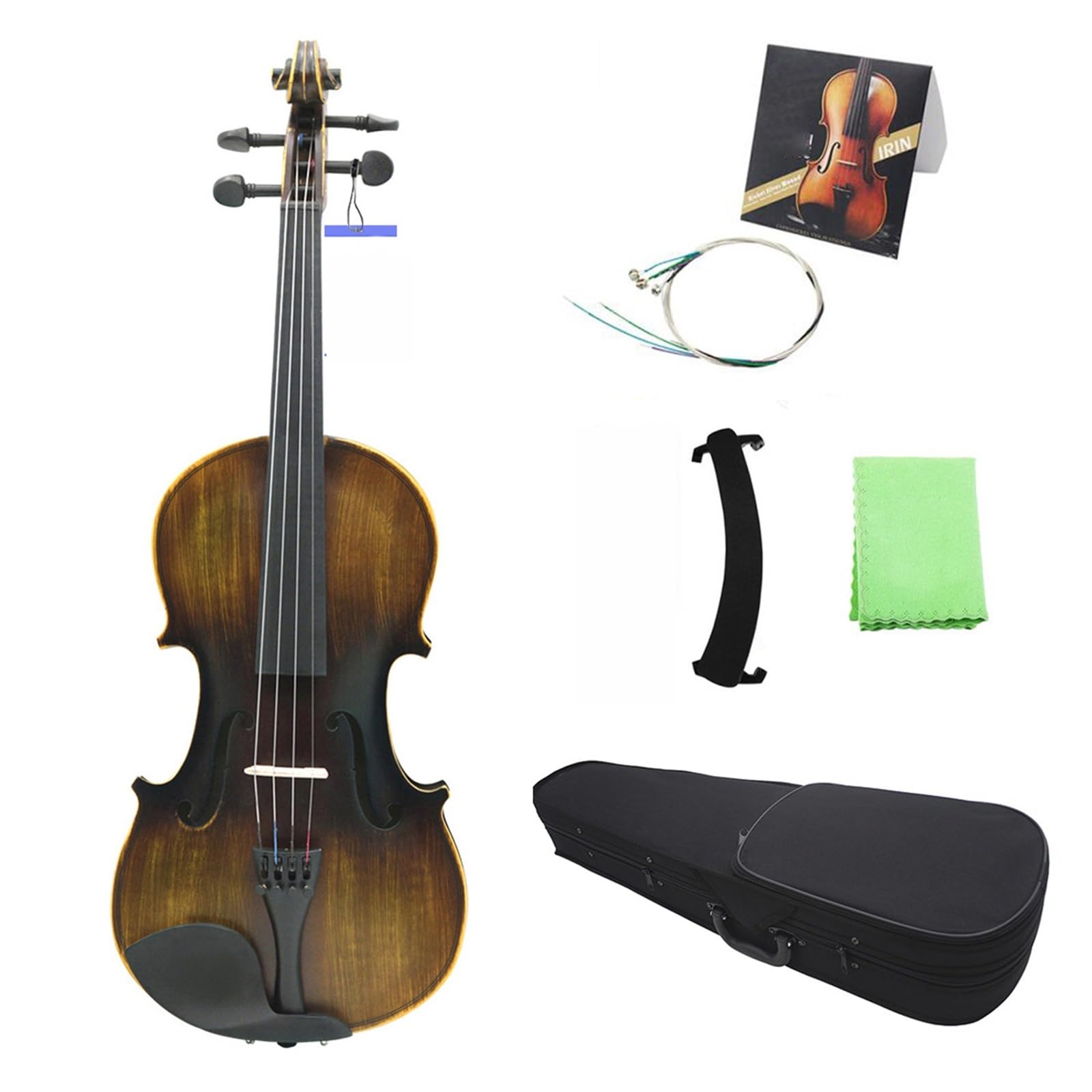 Violino Set Violino In Legno Massello 4/4 Per Principianti Violino Per Adulti Strumento Per Violino Opaco