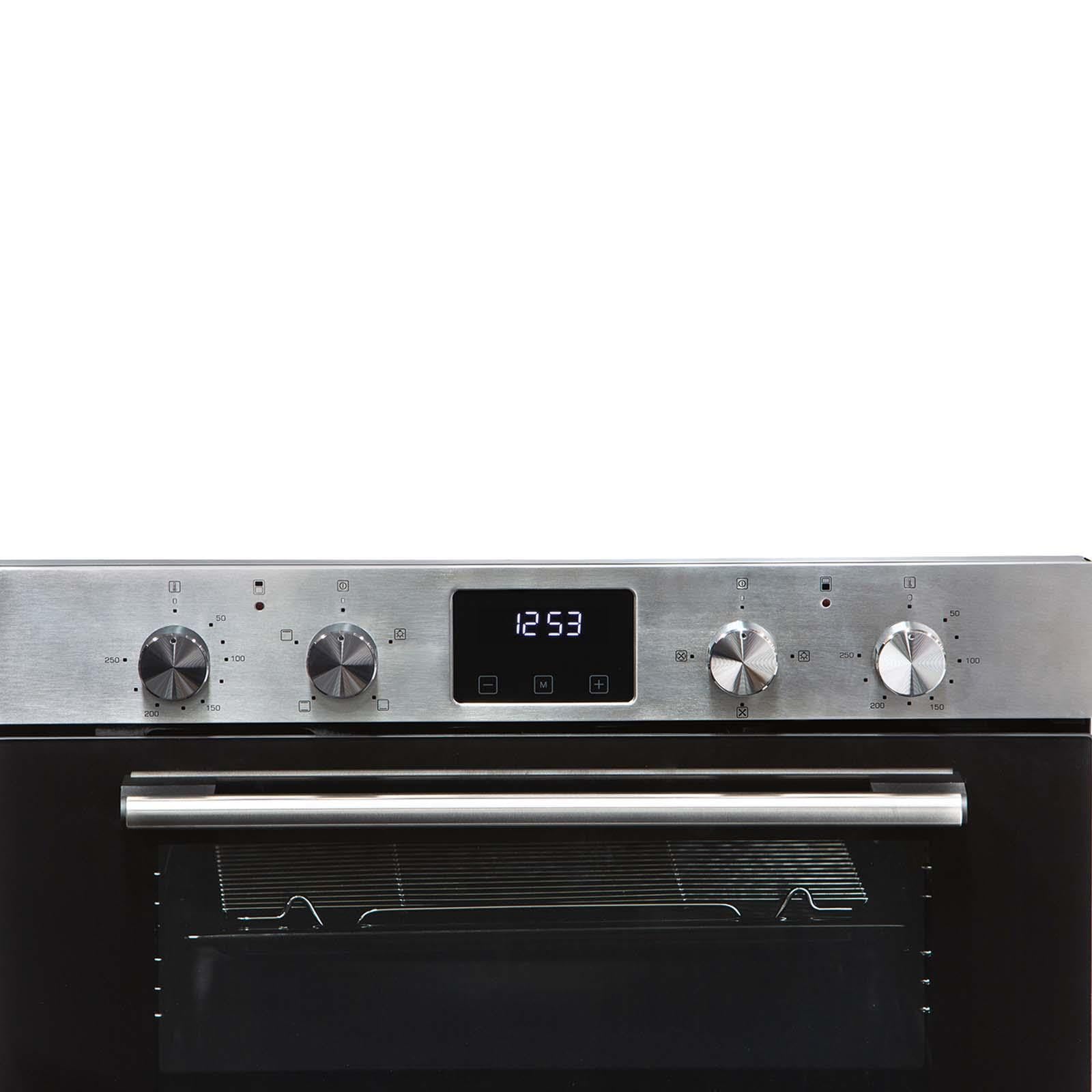 SIA 60cm DO111SS Stainless Steel Double Electric Fan Oven & 70cm SSG701SS 5 Burner Gas Hob With Cast Iron Pan Stands — view 6