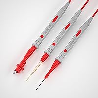 Vista 35 de Goupchn Kit de cables de prueba de multímetro de silicona, 25 piezas con juego de sondas afiladas de precisión chapado en oro reemplazable, clips