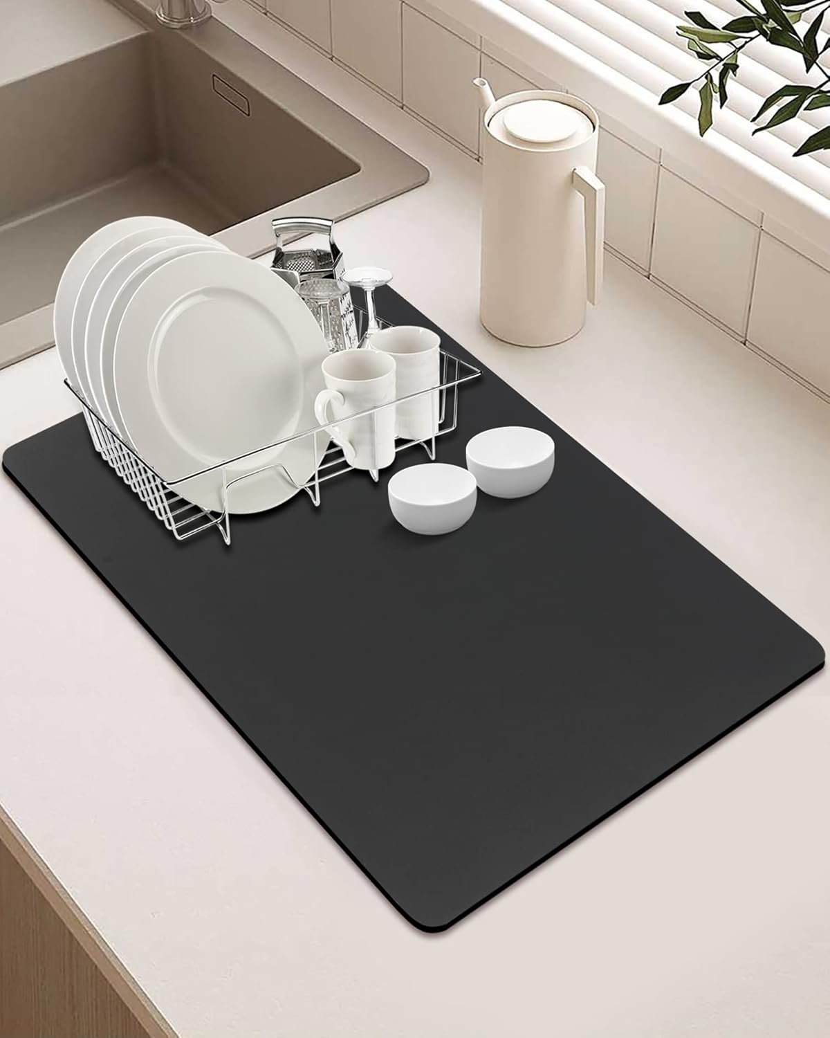 Dish Drying Mat for Kitchen Counter Hotmir Absorbent Dish