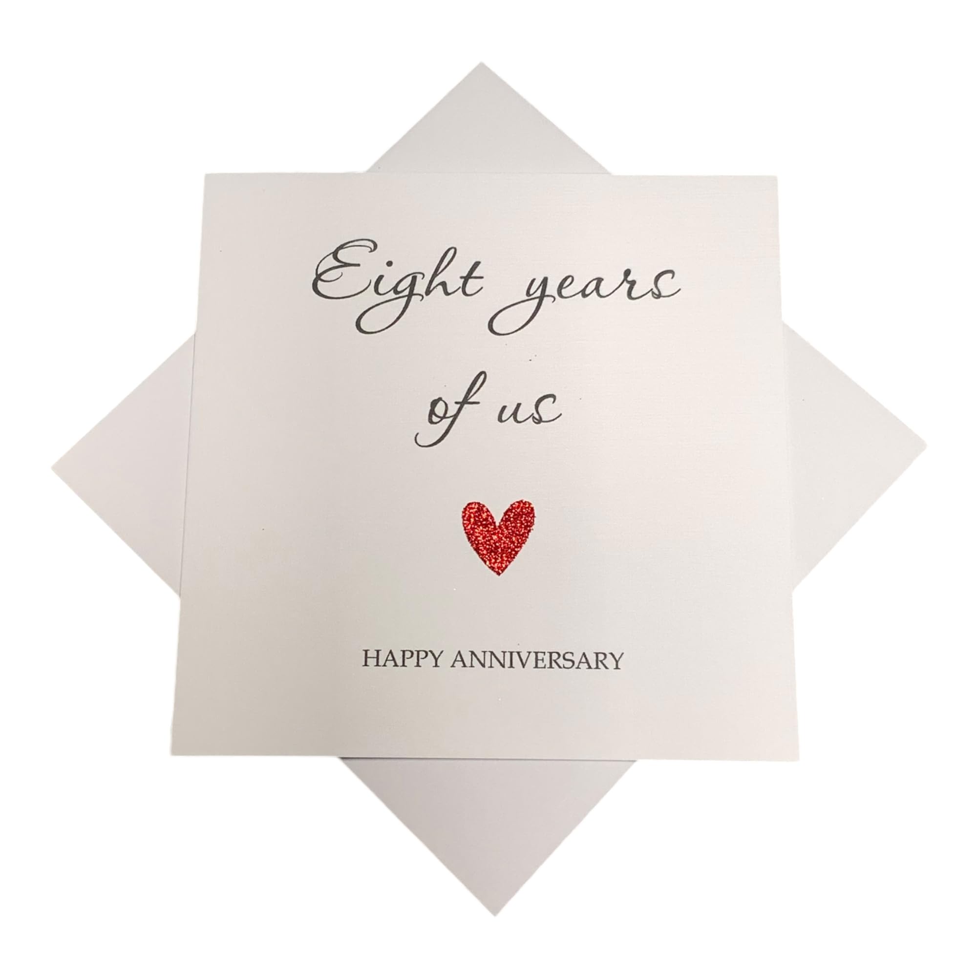 8th Anniversary Card - Bronze 8 Year Eighth Personalised Gift for Wife Husband Boyfriend Girlfriend Partner - Choose Glitter Heart - Various Designs (Year Of Us)
